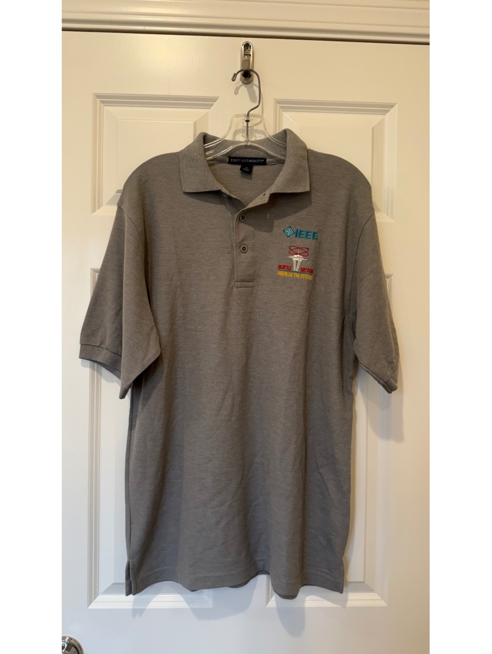 Port Authority IEEE Seattle Section Gray Polo Shirt M